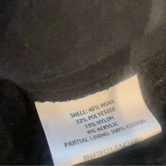 Eileen Fisher Jacket Large Wool Motorcycle Fleece Lined Sherpa Charcoal Grey - Picture 7 of 9